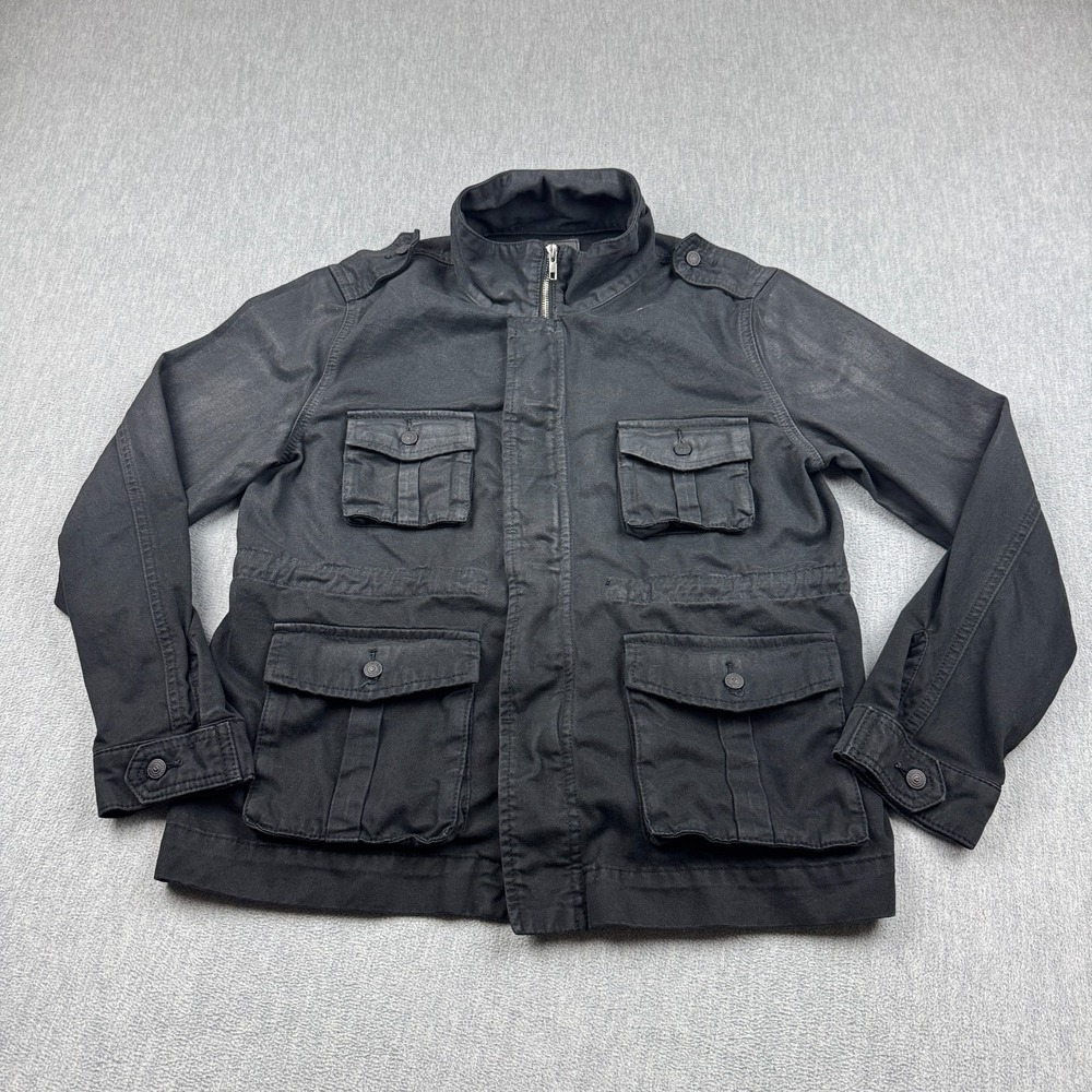 True Religion Jacket Womens Medium Black Isabelle Utility Parka Full Zip Outdoor